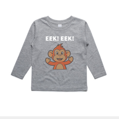 "Happy Monkey" - AS Colour Kids Longsleeve Tee Thumbnail