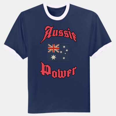 "Aussie power"- Unisex tee - Ringer Tee Thumbnail