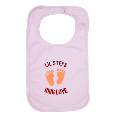 "Lil steps Big love"- Baby Bib - Organic Baby Bib Thumbnail