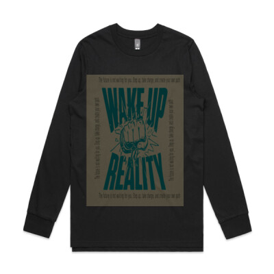 "WAKE UP REALITY"- Men's Long Sleeve T-shirt - Mens Base Longsleeve Tee Thumbnail