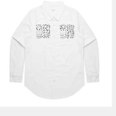 "Hand-drawn symbols" - Women's Oxford shirt - Women's Oxford Shirt Thumbnail