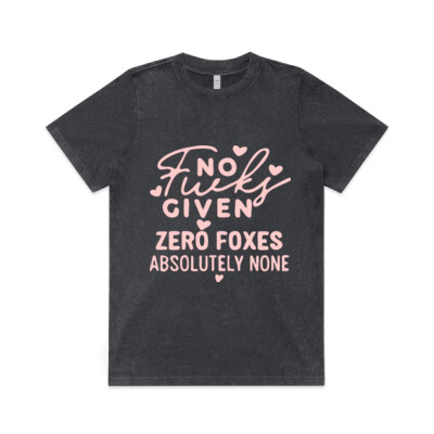 "NO FOXES GIVEN"- Women's Stone Wash Heavy Tee Thumbnail