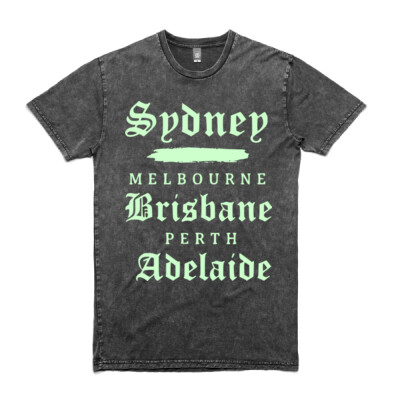 "Cities Australia"- Men's Stone Wash Staple Tee Thumbnail
