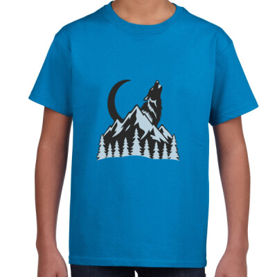 "Wolf howling"- Youth Unisex T Shirt Thumbnail