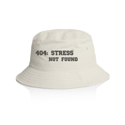 "404: STRESS NOT FOUND"- Nylon Bucket Cap(Embroidery) Thumbnail