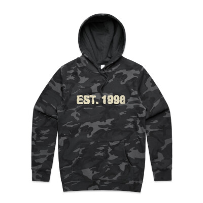"EST. 1998"- Men's Stencil Camo Hood Thumbnail