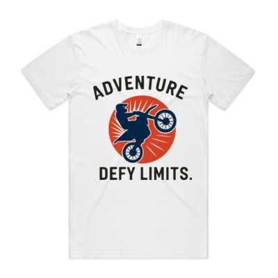 "ADVENTURE DEFY LIMITS."- Men's Staple Organic Tee Thumbnail